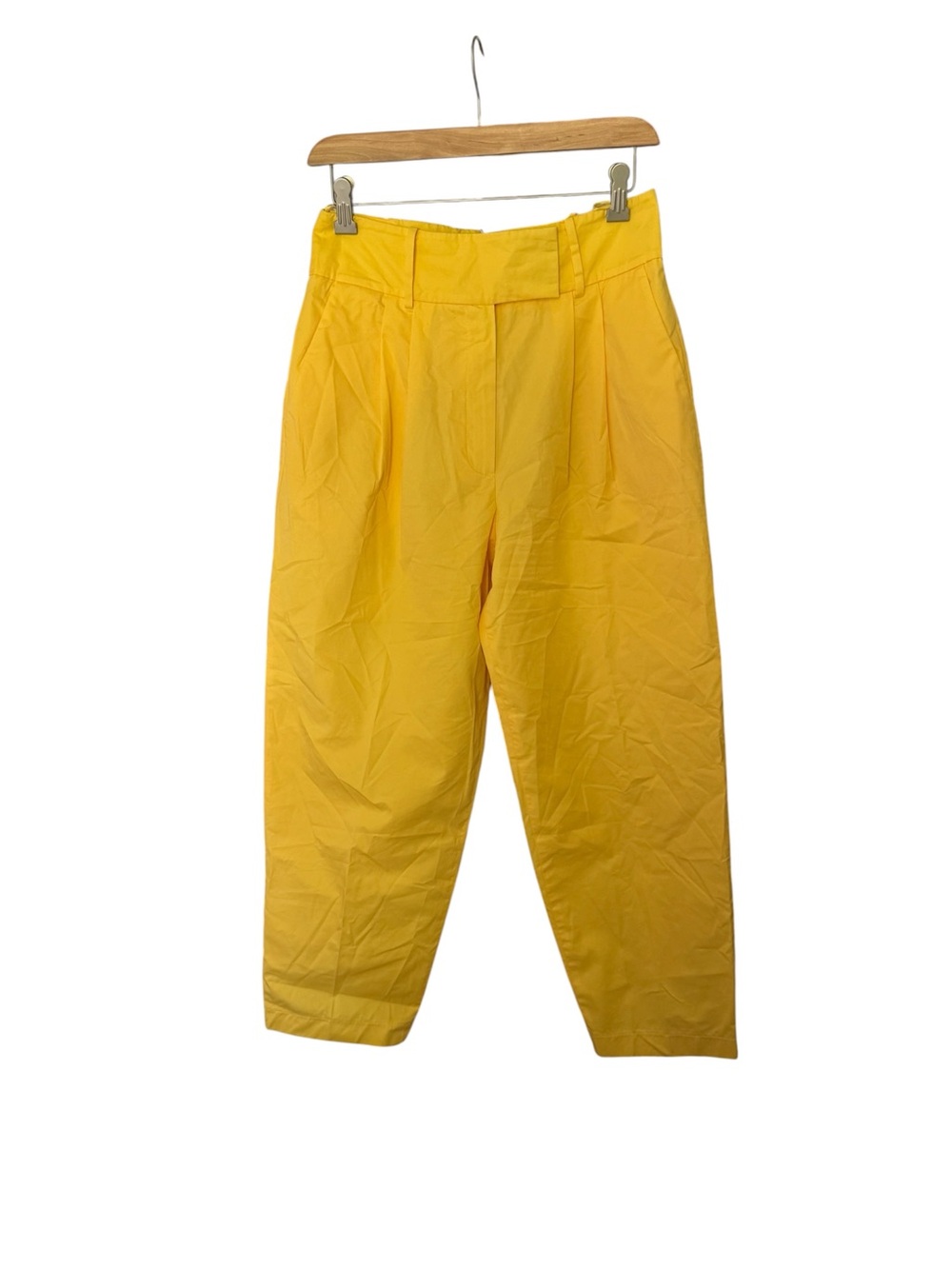 Men's Yellow Pleated Chinos — Classic Tailored Fit